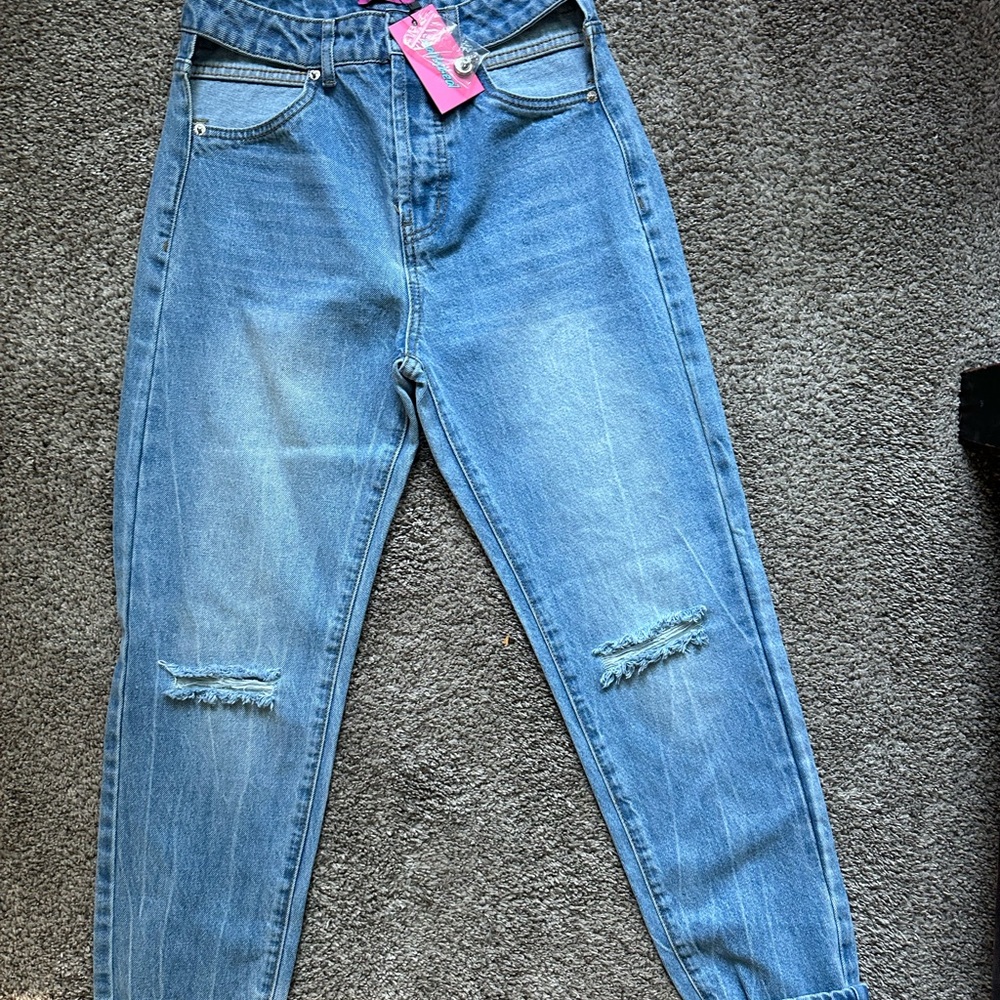 Edikted High Rise Blue Jeans